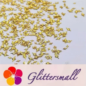 Golden 4/6mm Eight Pointed Star Shaped Mixed Metal Nail Charms MD209