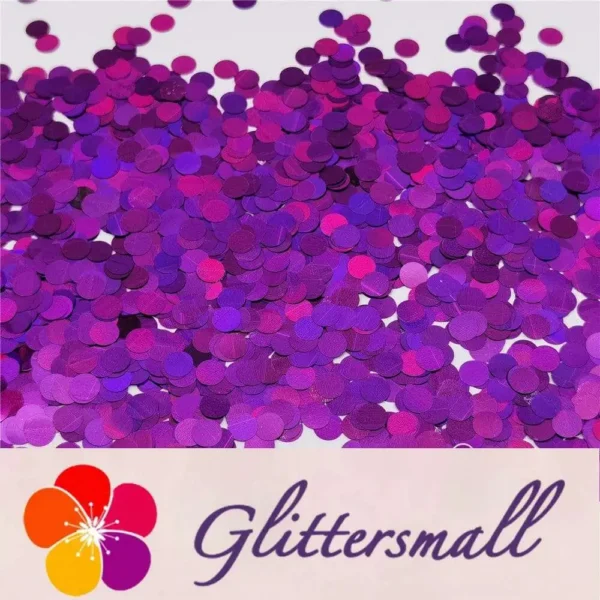 6mm Round Shaped Holographic Purple Glitter LB0800