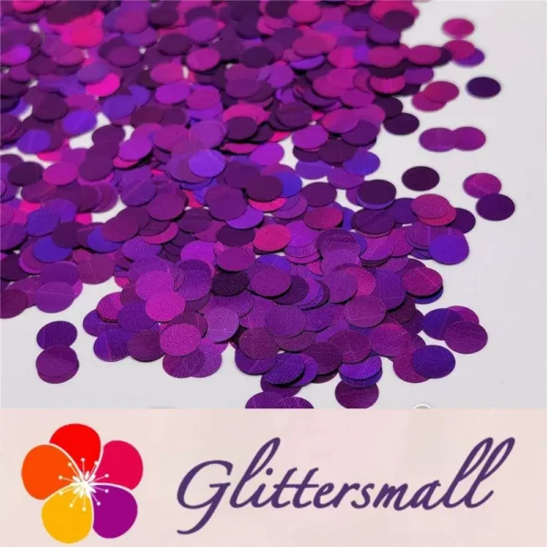6mm Round Shaped Holographic Purple Glitter LB0800