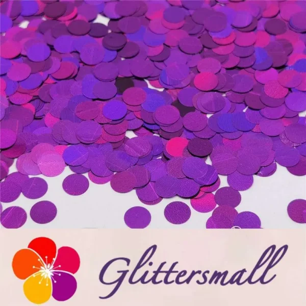 6mm Round Shaped Holographic Purple Glitter LB0800