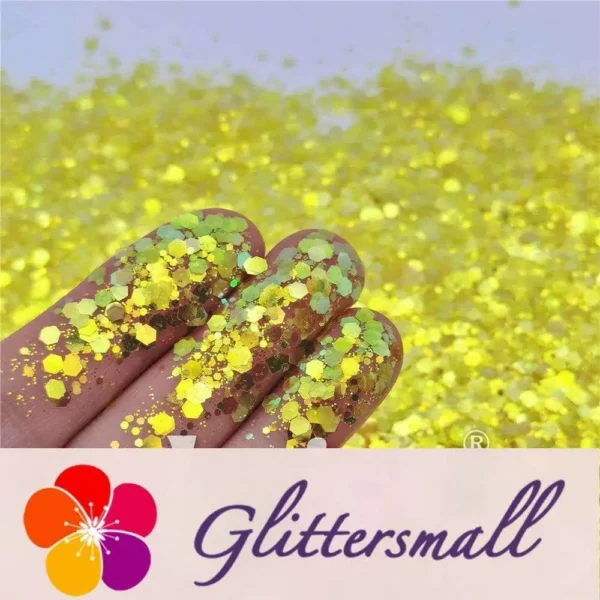 IMG_20210327_145623.webp General Mixed High Brightness Iridescent Lemon Yellow Glitter FC332