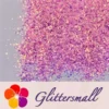 IMG_20210412_121015.webp Fluorescent Rose Pink High Brightness Iridescent Cellophane Glitter Shards (Flakes) FC339A 2x2