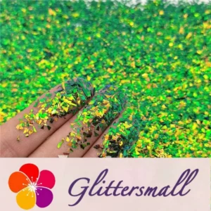 IMG_20210507_142154.webp Iridescent Phantom Golden Green Color Shift Glitter Flakes C-BSL7111 2X2