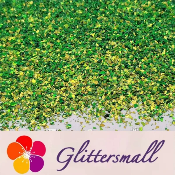IMG_20210507_144214.webp Iridescent Phantom Golden Green Color Shift Glitter Flakes C-BSL7130 2X2