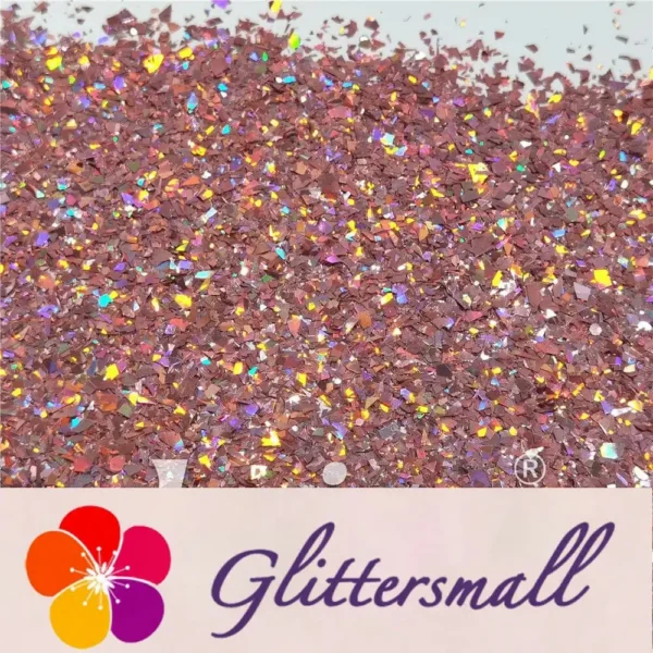 IMG_20210820_134829.webp Holographic Hazy Pink Cellophane Glitter Flakes Holo Shards LB0911 4x4