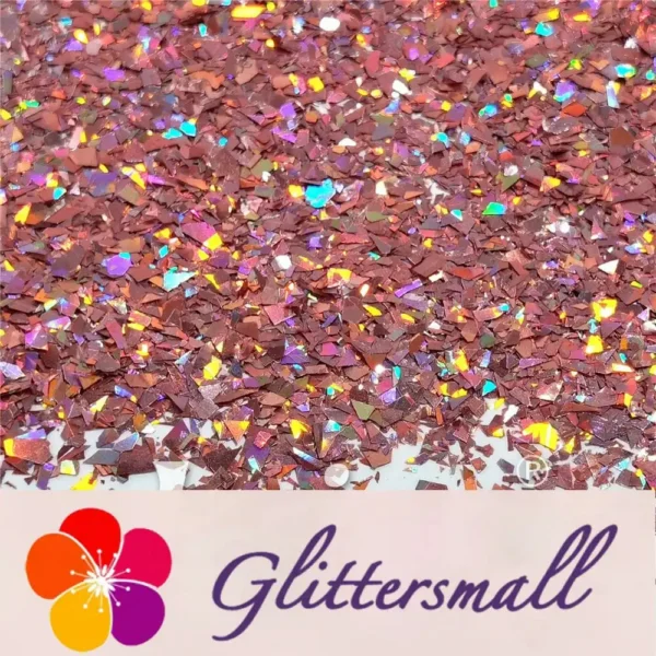 IMG_20210820_134935.webp Holographic Hazy Pink Cellophane Glitter Flakes Holo Shards LB0911 4x4