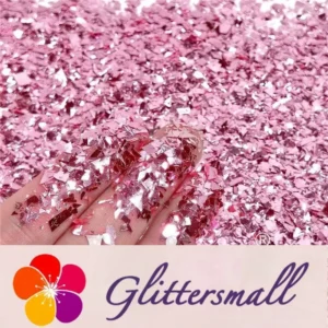 Tender Pink Pure Color Cellophane Glitter Flakes Shards B0920 4x4
