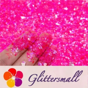 IMG_20210821_105300.webp Fluorescent High Brightness Magenta Iridescent Cellophane Glitter Shards (Flakes) FC349 4x4