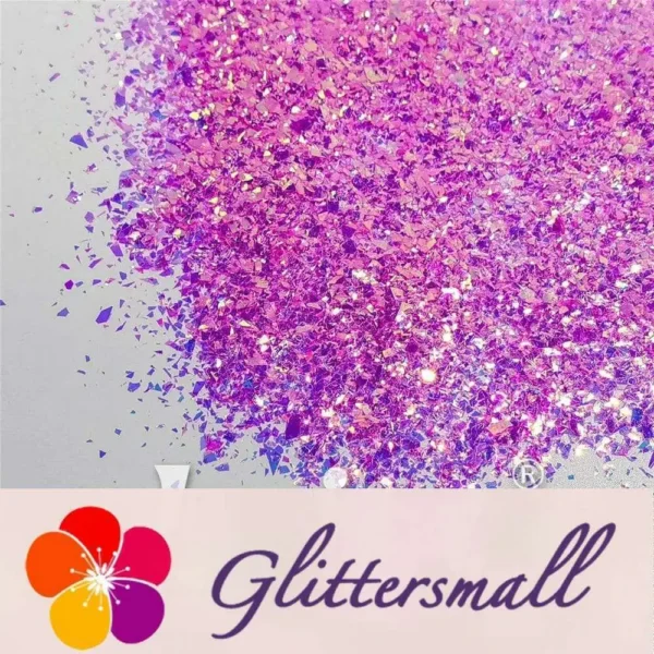IMG_20210821_110122.webp Fluorescent Rose Pink High Brightness Iridescent Cellophane Glitter Shards (Flakes) FC339A 4x4