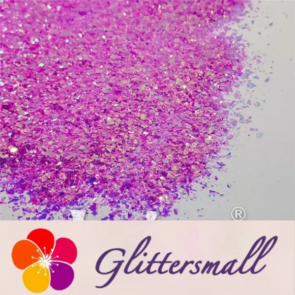 IMG_20210821_110210.webp Fluorescent Rose Pink High Brightness Iridescent Cellophane Glitter Shards (Flakes) FC339A 4x4