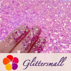 IMG_20210821_110956.webp Fluorescent Rose Pink High Brightness Iridescent Cellophane Glitter Shards (Flakes) FC339A 4x4