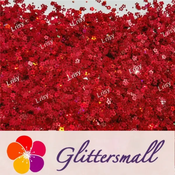 IMG_20211212_154809.webp 4mm Hollow Out Plum Flower Shaped Holographic Red Glitter LB0300
