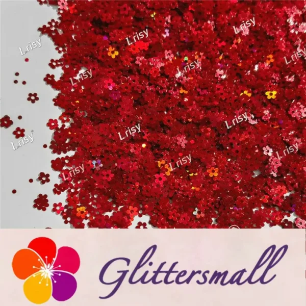 IMG_20211212_154816.webp 4mm Hollow Out Plum Flower Shaped Holographic Red Glitter LB0300