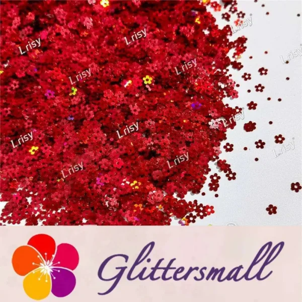 IMG_20211212_154835.webp 4mm Hollow Out Plum Flower Shaped Holographic Red Glitter LB0300