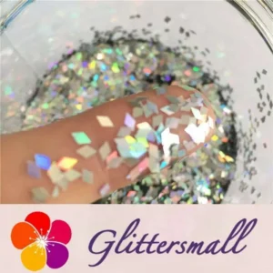 LB100.webp Holographic Silver 2mm Rhombic Shaped Glitter LB0100