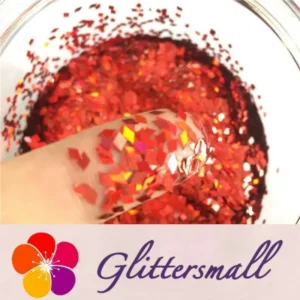 LB300_06da0d1d-be16-43b6-9feb-9207c4eea68d.webp Holographic Red 2mm Rhombic Shaped Translucent Glitter LB0300