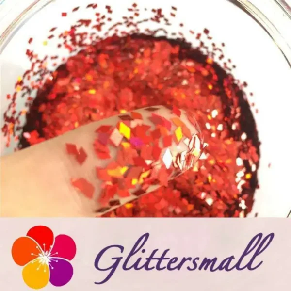 LB300_06da0d1d-be16-43b6-9feb-9207c4eea68d.webp Holographic Red 2mm Rhombic Shaped Translucent Glitter LB0300