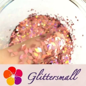 LB911.webp Holographic Hazy Pink 2mm Rhombic Shaped Translucent Glitter LB0911
