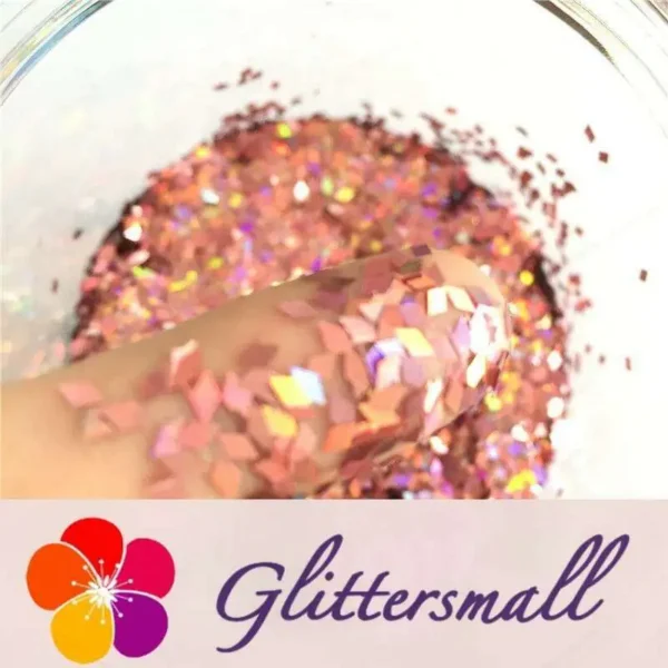 LB911.webp Holographic Hazy Pink 2mm Rhombic Shaped Translucent Glitter LB0911